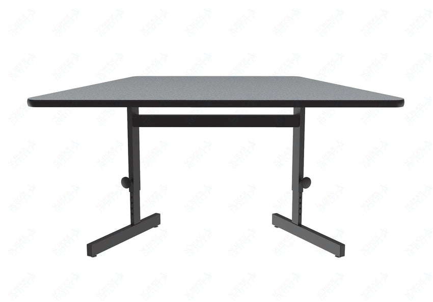 Correll Trapezoid Adjustable Height Deluxe High - Pressure Top, Trapezoid, Computer/Student Desks 30"W x 60"L x 21 - 29"H Adjustable Height (COR - CSA3060TR - XX) - SchoolOutlet