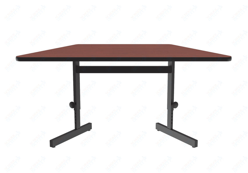 Correll Trapezoid Adjustable Height Deluxe High - Pressure Top, Trapezoid, Computer/Student Desks 30"W x 60"L x 21 - 29"H Adjustable Height (COR - CSA3060TR - XX) - SchoolOutlet