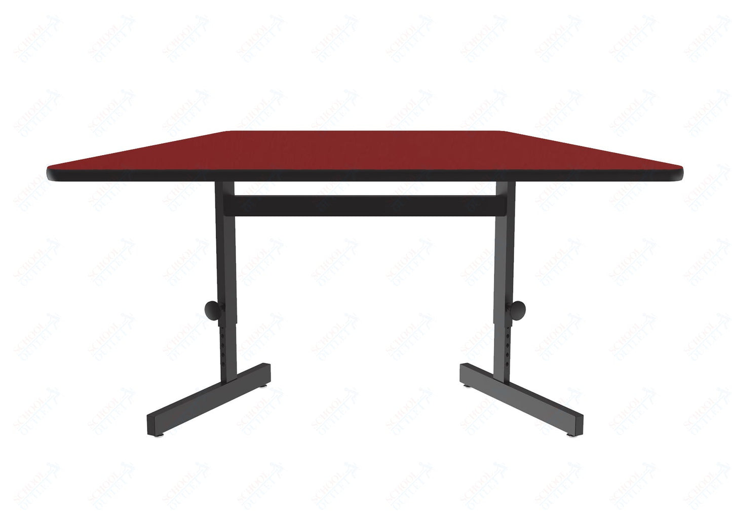 Correll Trapezoid Adjustable Height Deluxe High - Pressure Top, Trapezoid, Computer/Student Desks 30"W x 60"L x 21 - 29"H Adjustable Height (COR - CSA3060TR - XX) - SchoolOutlet