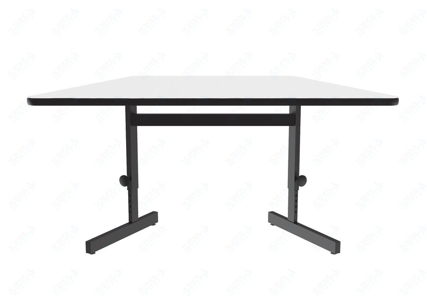 Correll Trapezoid Adjustable Height Deluxe High - Pressure Top, Trapezoid, Computer/Student Desks 30"W x 60"L x 21 - 29"H Adjustable Height (COR - CSA3060TR - XX) - SchoolOutlet