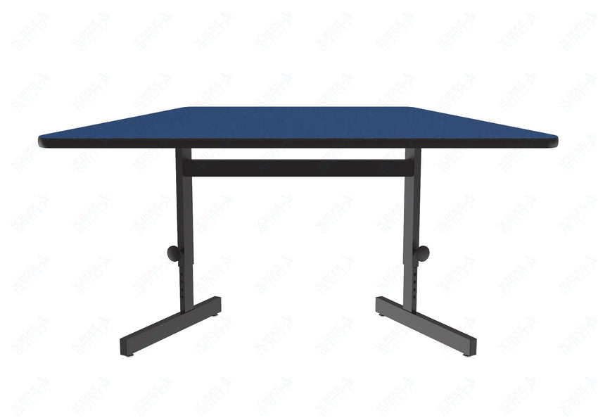 Correll Trapezoid Adjustable Height Deluxe High - Pressure Top, Trapezoid, Computer/Student Desks 30"W x 60"L x 21 - 29"H Adjustable Height (COR - CSA3060TR - XX) - SchoolOutlet