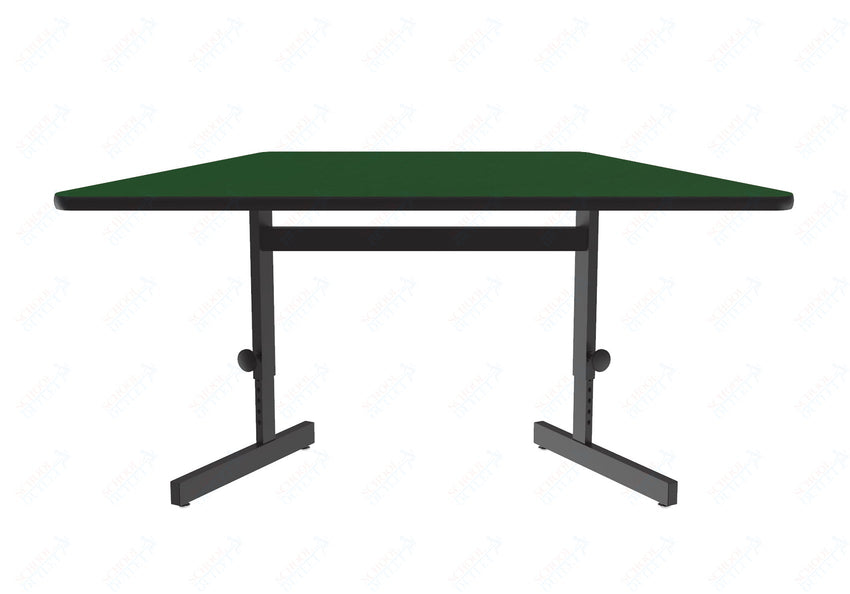 Correll Trapezoid Adjustable Height Deluxe High - Pressure Top, Trapezoid, Computer/Student Desks 30"W x 60"L x 21 - 29"H Adjustable Height (COR - CSA3060TR - XX) - SchoolOutlet