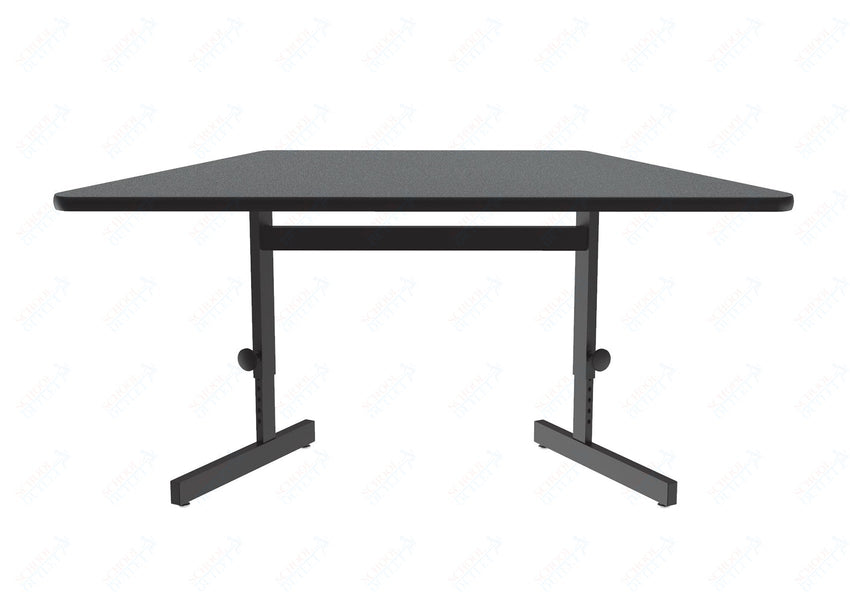 Correll Trapezoid Adjustable Height Deluxe High - Pressure Top, Trapezoid, Computer/Student Desks 30"W x 60"L x 21 - 29"H Adjustable Height (COR - CSA3060TR - XX) - SchoolOutlet