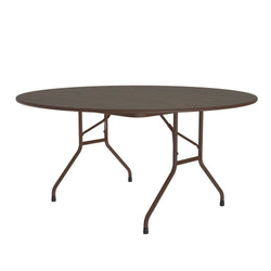 Correll Deluxe High Pressure Laminate Round Fixed Height Folding Table with Solid Plywood Core 60"W x 60"L x 29"H (PC60P-XX)