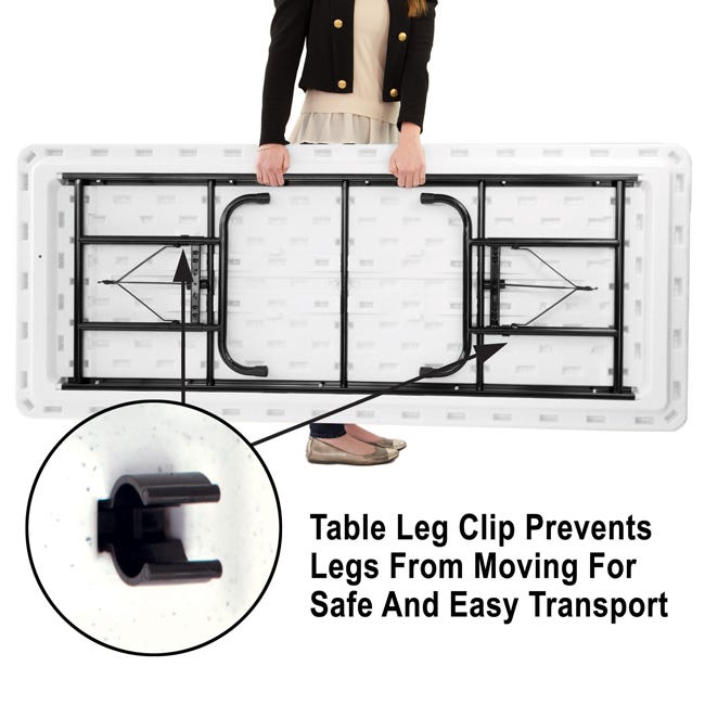 Correll - Plastic Resin Folding Table & 8 Chairs Package - 29" H x 30'' W x 72" L - Rectangle (R3072 - 8RC350 - XX) - SchoolOutlet