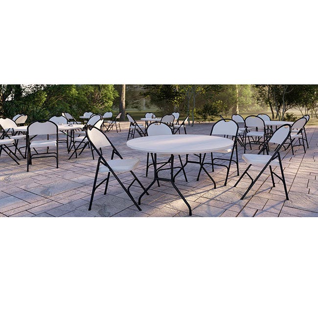 Correll - Commercial Blow - Molded Plastic Folding Round Table - 60" Dia x 29" H (R60 - XX) - SchoolOutlet