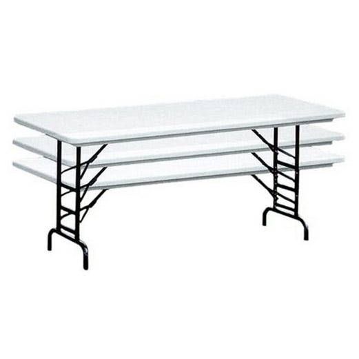 Correll - Commercial Blow - Molded Plastic Folding Table - Adjustable Height - 24" W x 48" L x 22" - 32" H (RA2448 - XX) - SchoolOutlet