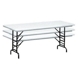 Correll - Commercial Blow-Molded Plastic Folding Table - Adjustable Height - 24" W x 48" L x 22"- 32" H (RA2448-XX)