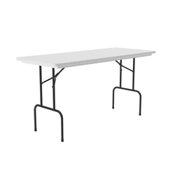 Correll - Counter Height commercial Grade Blow-Molded Plastic Folding Table - 30" W x 72" L x 36" H - Gray Granite/Black Frame (RS3072-23)