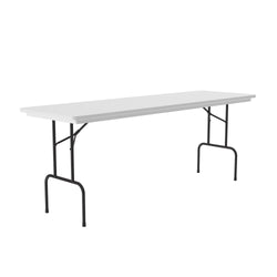 Correll - Counter Height commercial Grade Blow-Molded Plastic Folding Table - 30" W x 96" L x 36" H -Gray Granite/Black Frame (RS3096-23)
