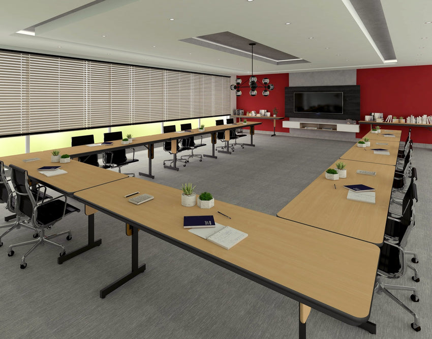 Correll Deluxe High Pressure Laminate Panel Leg Folding Seminar Table 24"W x 60"L x 29"H (SP2460PX - XX) - SchoolOutlet