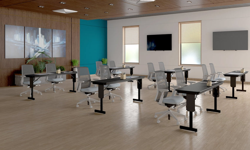 Correll Deluxe High Pressure Laminate Panel Leg Folding Seminar Table with Adjustable Legs 18"W x 60"L x 22" - 30"H (SPA1860PX - XX) - SchoolOutlet