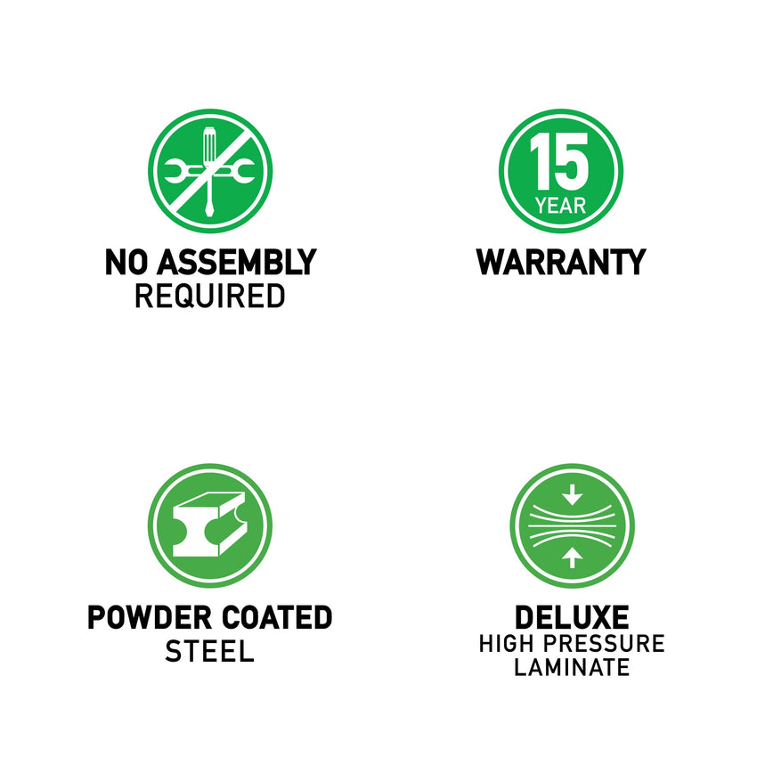 Correll Markerboard - Dry Erase High Pressure Folding Seminar Table with Off - Set Leg 18"W x 96"L x 29"H (ST1896DE - 80) - SchoolOutlet