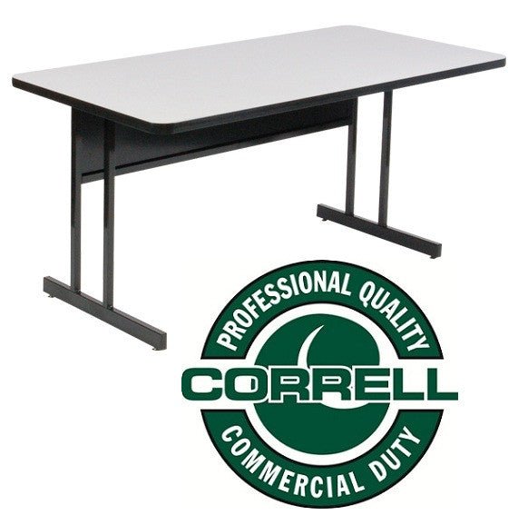Correll Correll High - Pressure Laminate Desk Height Workstation & Student Desk 30"W x 72"L x 29"H (WS3072 - XX) - SchoolOutlet