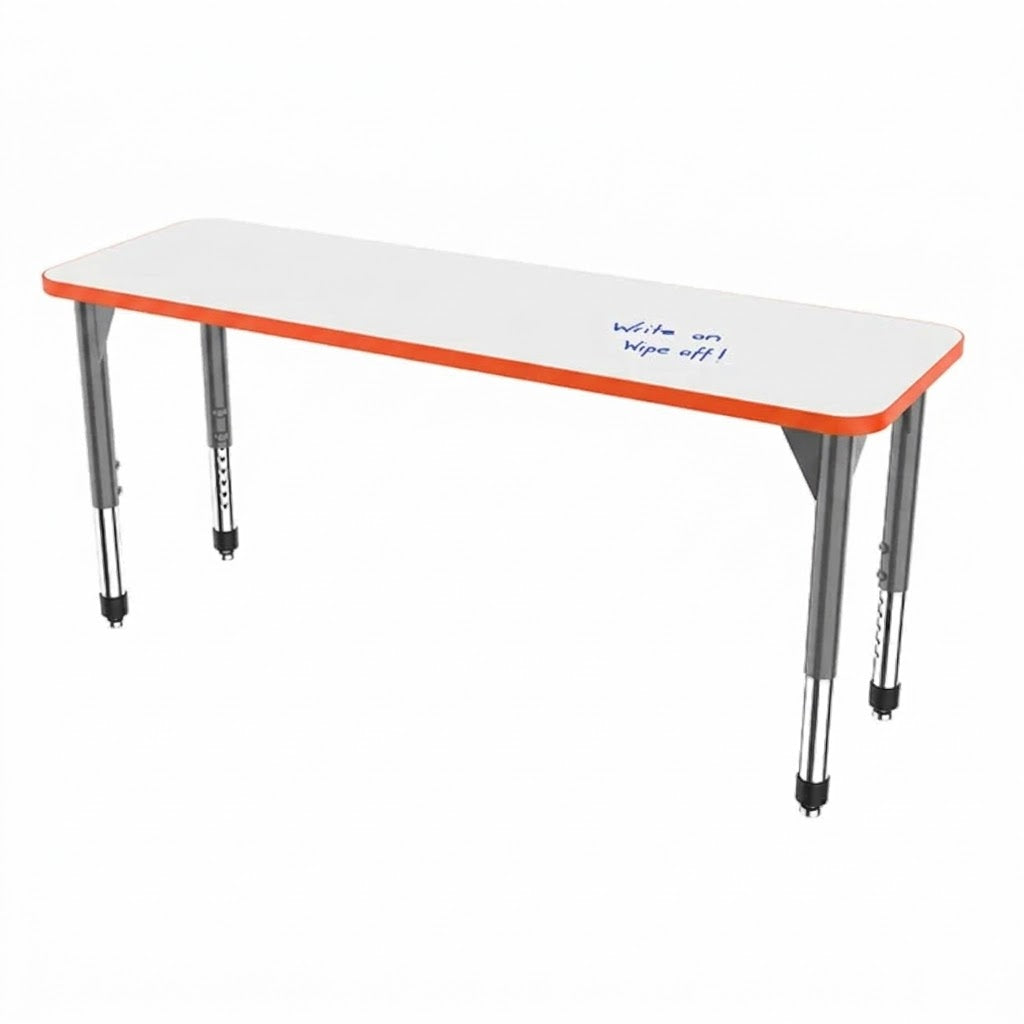 Marco Premier Series Rectangle Collaborative Desk w/ Dry Erase HPL Top 20" x 60" Adjustable Height 21"-31" (43-2222-DB)