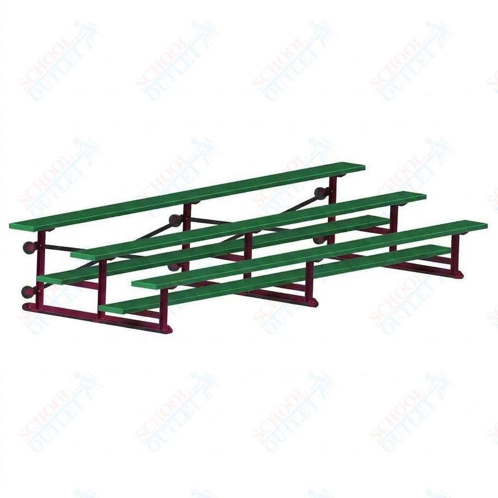 Jaypro Sports Bleacher - 3 Row - Tip & Roll, Single Foot Plank, Powder Coated - 15' L (BLCH-3TRGPC)