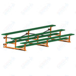 Jaypro Sports Bleacher - 3 Row - Tip & Roll, Single Foot Plank, Powder Coated - 15' L (BLCH-3TRGPC)