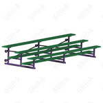 Jaypro Sports Bleacher - 3 Row - Tip & Roll, Single Foot Plank, Powder Coated - 15' L (BLCH-3TRGPC)