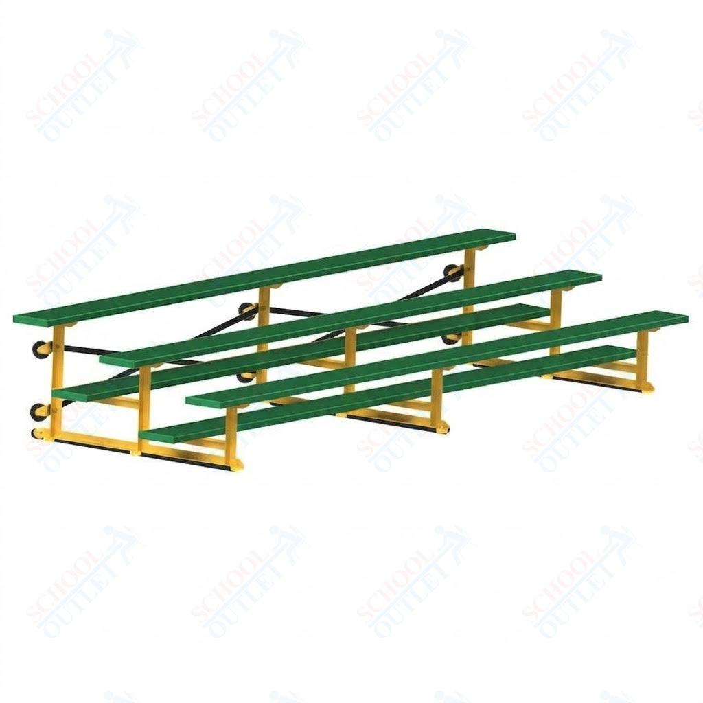 Jaypro Sports Bleacher - 3 Row - Tip & Roll, Single Foot Plank, Powder Coated - 15' L (BLCH-3TRGPC)