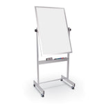 Mooreco Deluxe Mobile Reversible Board Porcelain Markerboard both sides - Aluminum Trim - 30