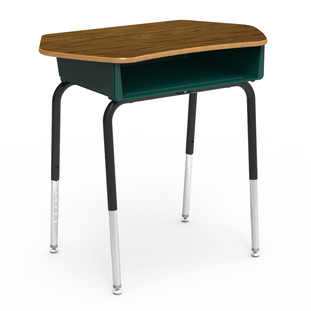 Virco 785CT - Student Desk with Collaborative Laminate Top 33"W x 20"D, Plastic Book Box and Adjustable Height Legs for Schools and Classrooms