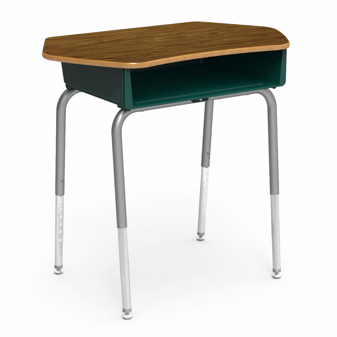 Virco 785CT - Student Desk with Collaborative Laminate Top 33"W x 20"D, Plastic Book Box and Adjustable Height Legs for Schools and Classrooms