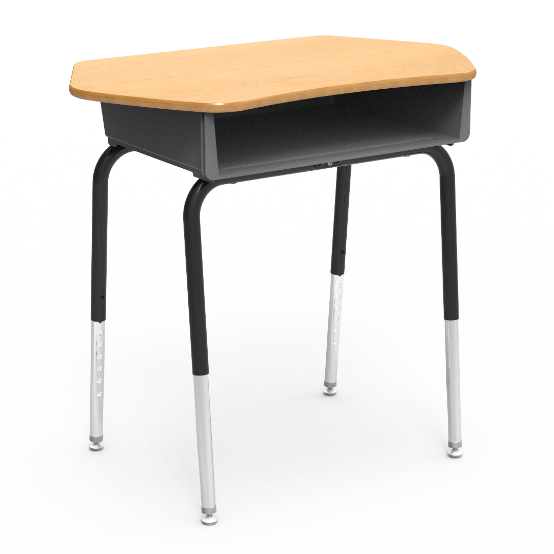 Virco 785CT - Student Desk with Collaborative Laminate Top 33"W x 20"D, Plastic Book Box and Adjustable Height Legs for Schools and Classrooms