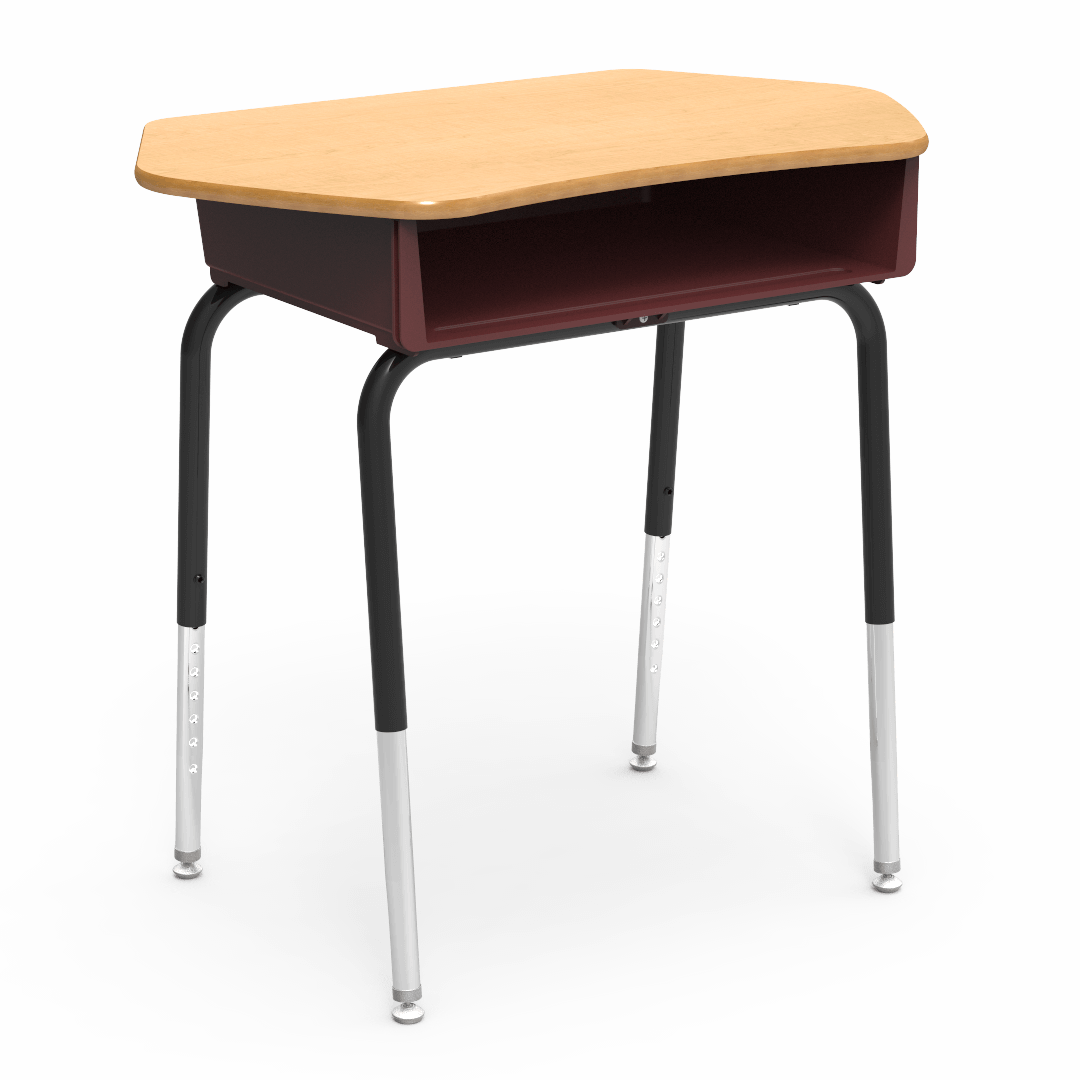 Virco 785CT - Student Desk with Collaborative Laminate Top 33"W x 20"D, Plastic Book Box and Adjustable Height Legs for Schools and Classrooms