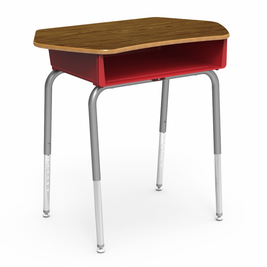 Virco 785CT - Student Desk with Collaborative Laminate Top 33"W x 20"D, Plastic Book Box and Adjustable Height Legs for Schools and Classrooms