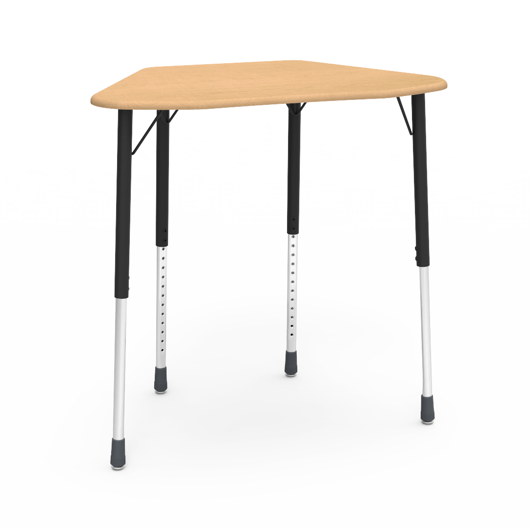 Virco ZHEXM - ZUMA Series Student Desk, Collaborative Shape Hard Plastic Top for 6-Desk Hexagonal Grouping, 22"-34"H