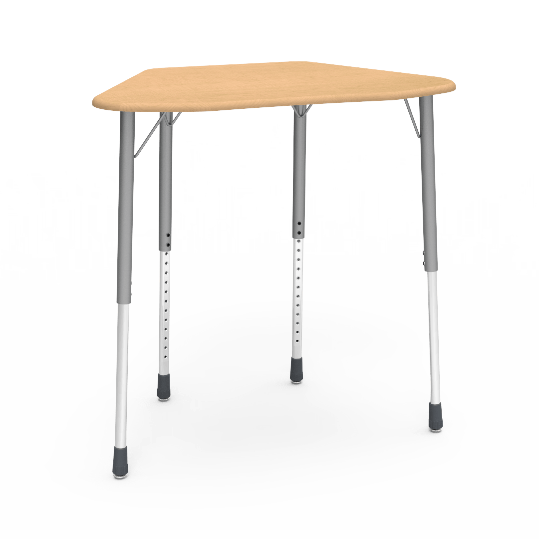Virco ZHEXM - ZUMA Series Student Desk, Collaborative Shape Hard Plastic Top for 6-Desk Hexagonal Grouping, 22"-34"H