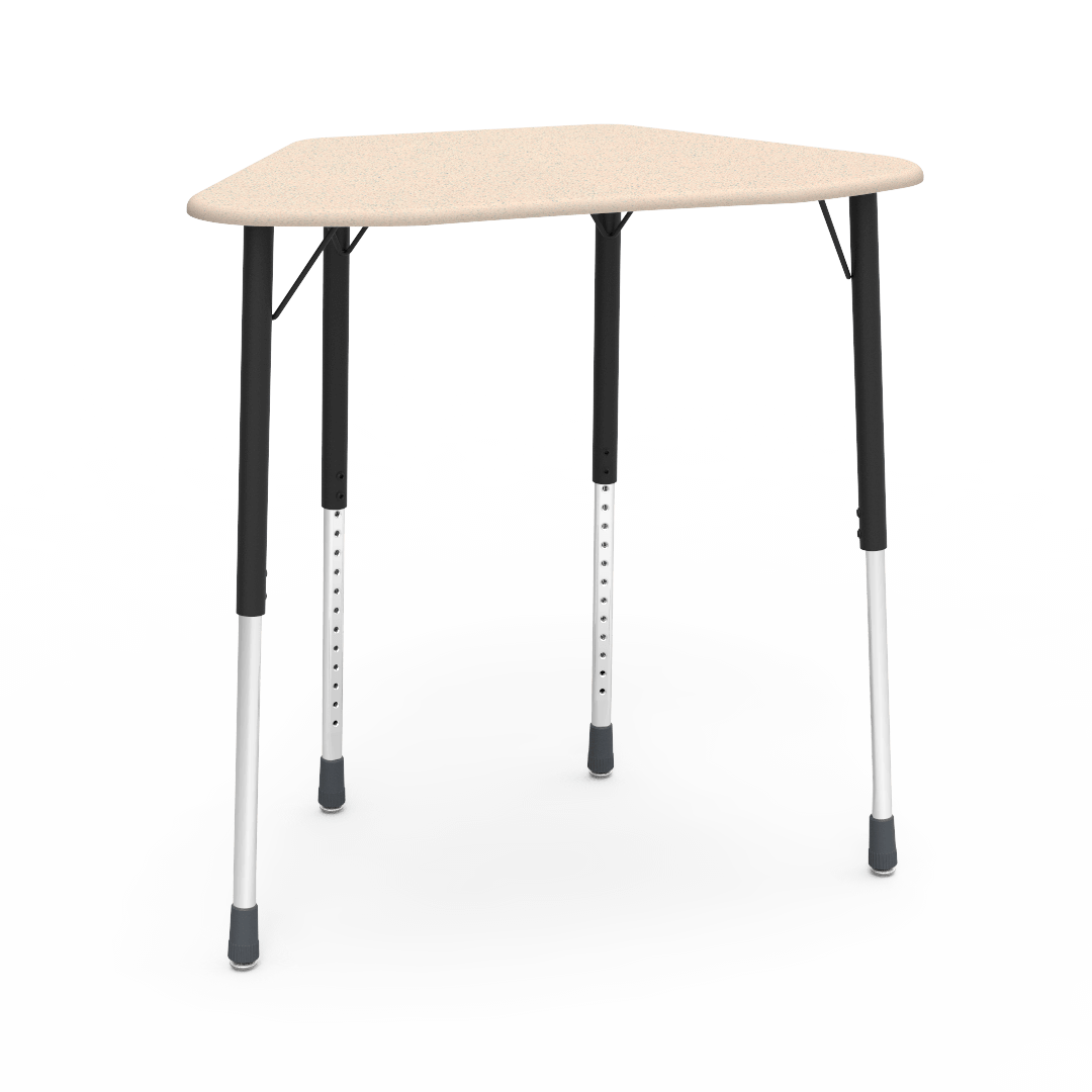 Virco ZHEXM - ZUMA Series Student Desk, Collaborative Shape Hard Plastic Top for 6-Desk Hexagonal Grouping, 22"-34"H