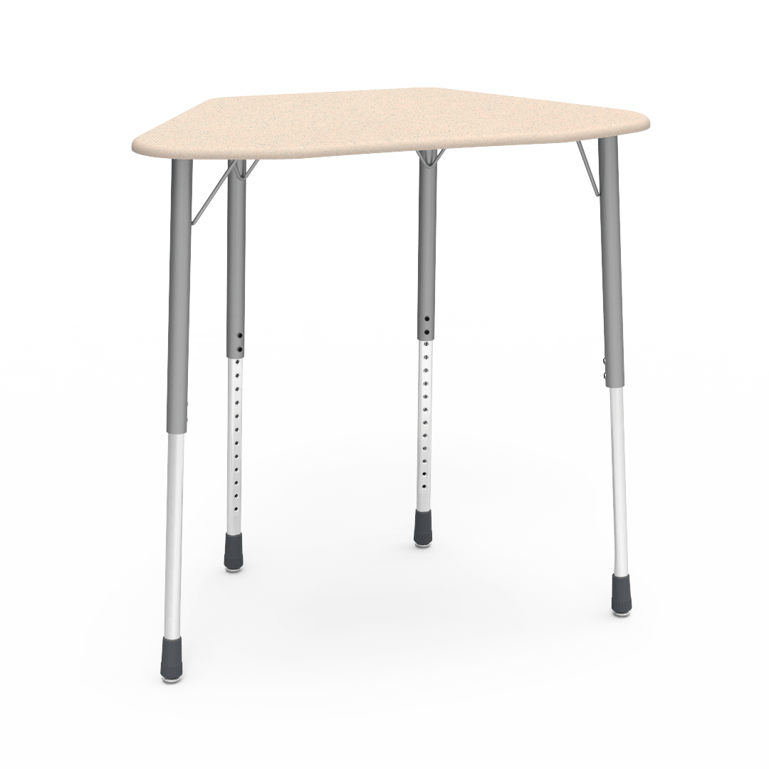 Virco ZHEXM - ZUMA Series Student Desk, Collaborative Shape Hard Plastic Top for 6-Desk Hexagonal Grouping, 22"-34"H