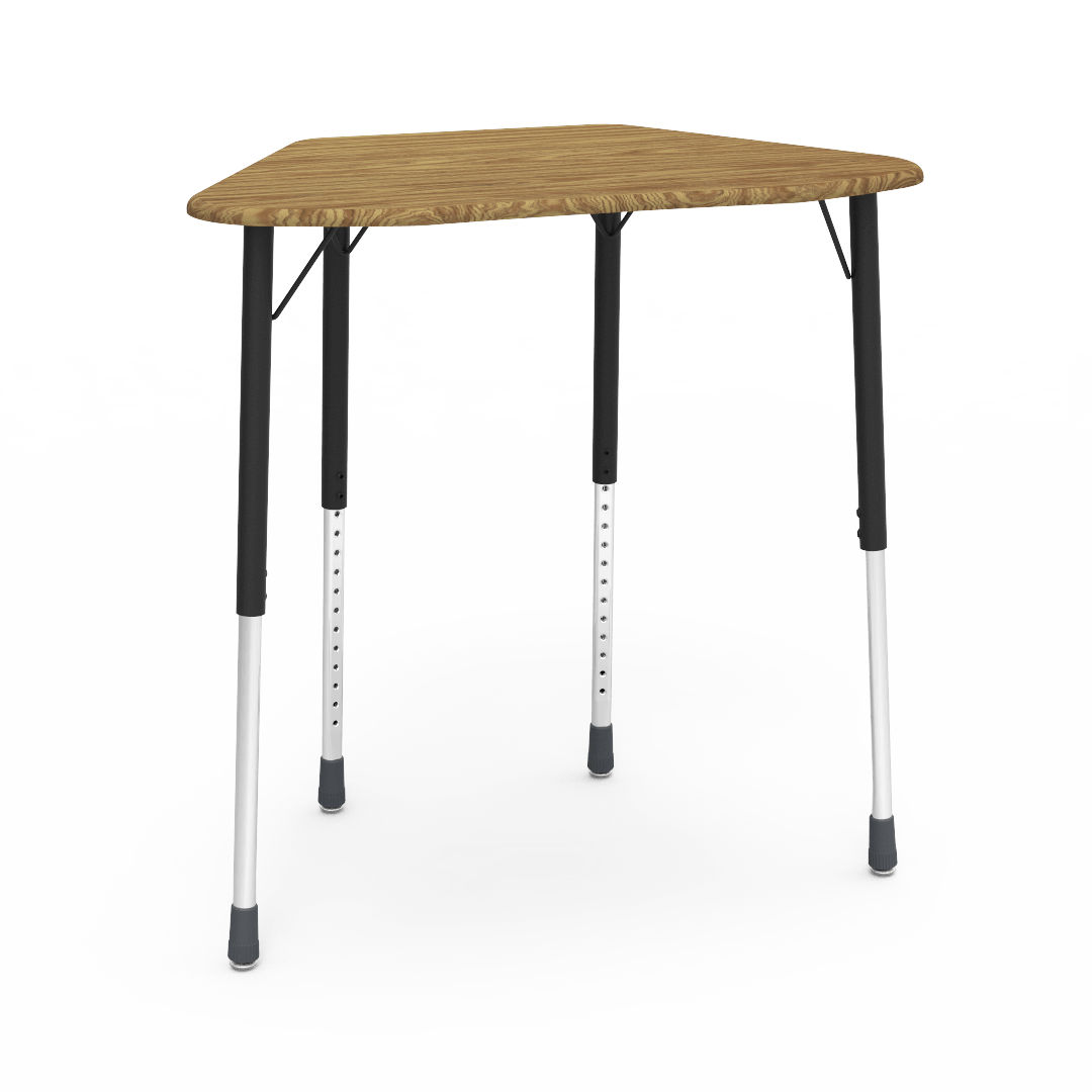 Virco ZHEXM - ZUMA Series Student Desk, Collaborative Shape Hard Plastic Top for 6-Desk Hexagonal Grouping, 22"-34"H