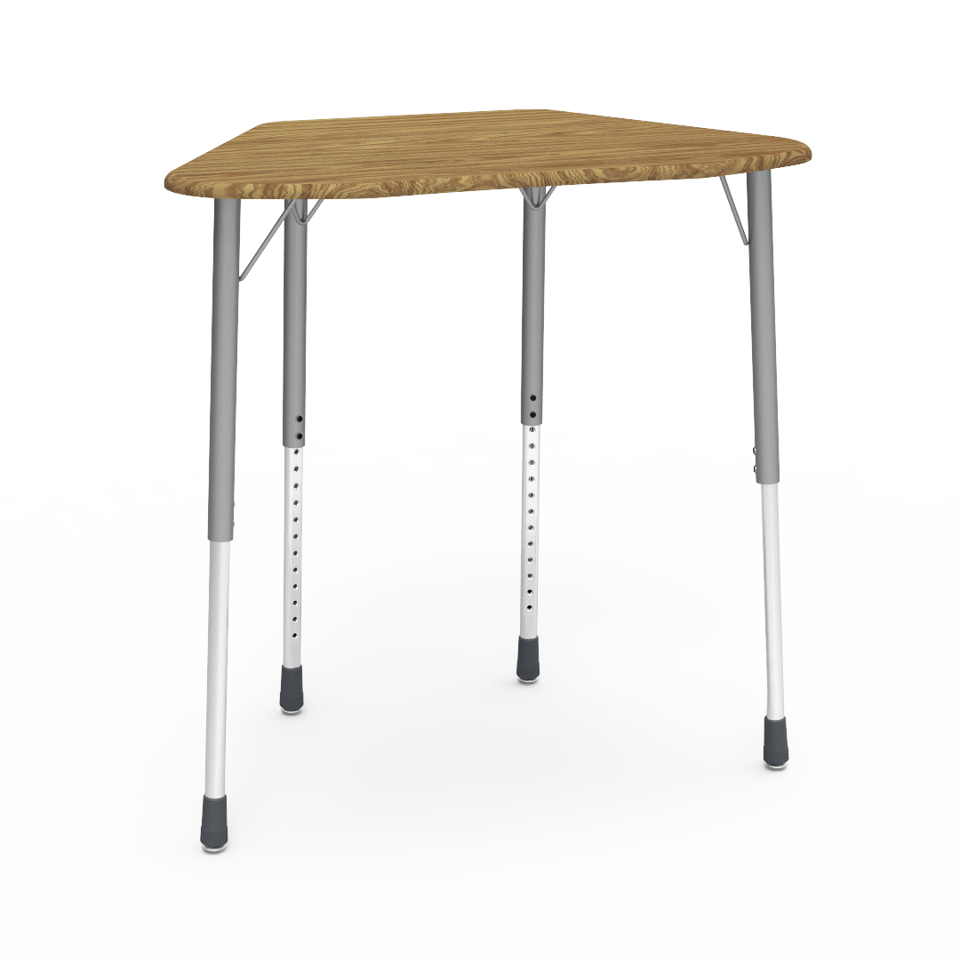 Virco ZHEXM - ZUMA Series Student Desk, Collaborative Shape Hard Plastic Top for 6-Desk Hexagonal Grouping, 22"-34"H