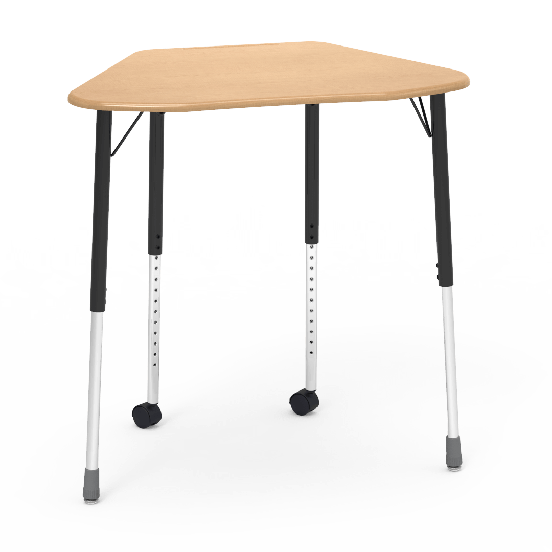 Virco ZHEXM - ZUMA Series Student Desk, Collaborative Shape Hard Plastic Top for 6-Desk Hexagonal Grouping, 22"-34"H