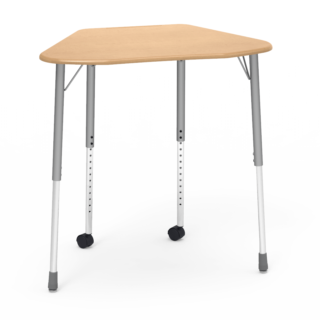 Virco ZHEXM - ZUMA Series Student Desk, Collaborative Shape Hard Plastic Top for 6-Desk Hexagonal Grouping, 22"-34"H
