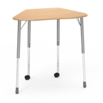 Virco ZHEXM - ZUMA Series Student Desk, Collaborative Shape Hard Plastic Top for 6-Desk Hexagonal Grouping, 22