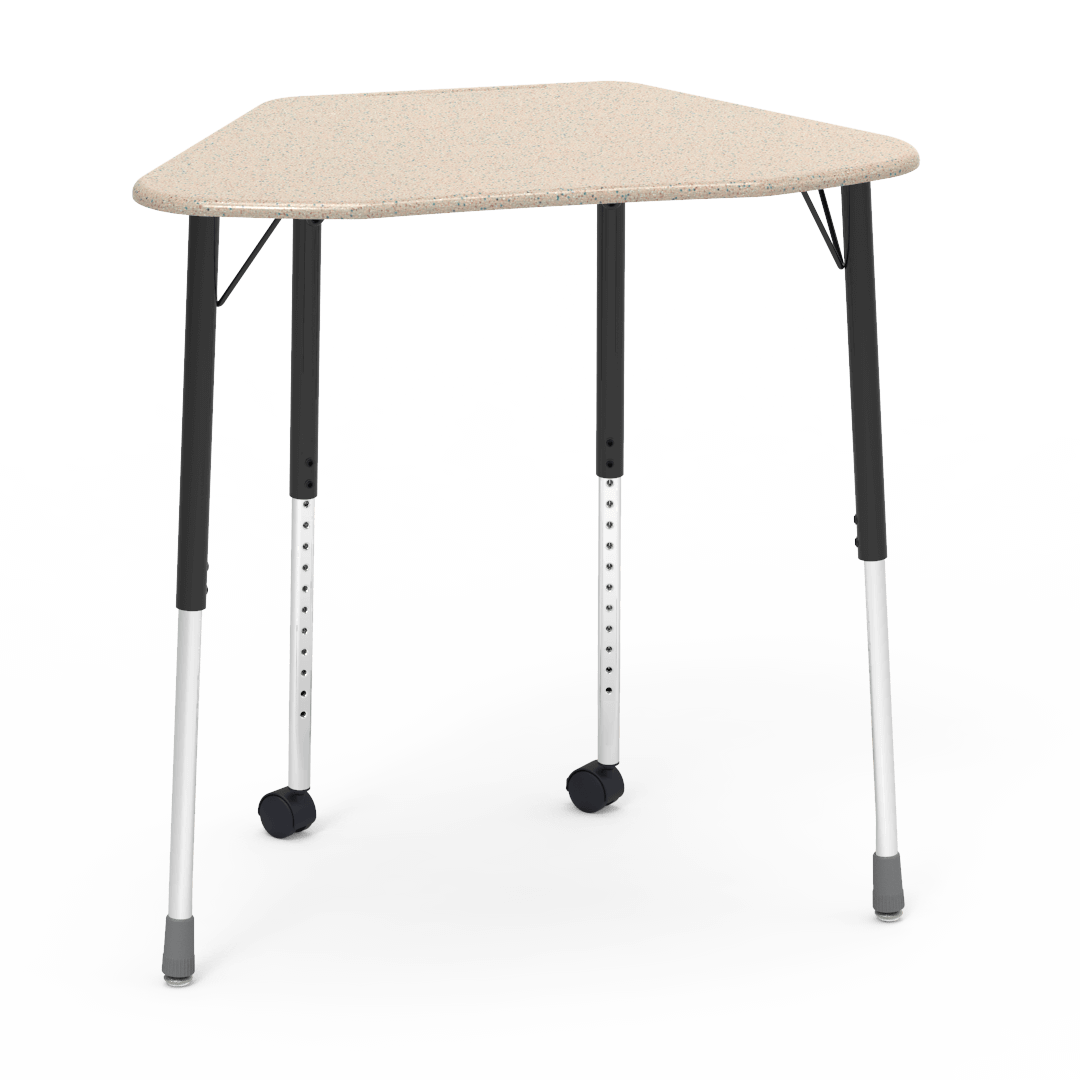 Virco ZHEXM - ZUMA Series Student Desk, Collaborative Shape Hard Plastic Top for 6-Desk Hexagonal Grouping, 22"-34"H