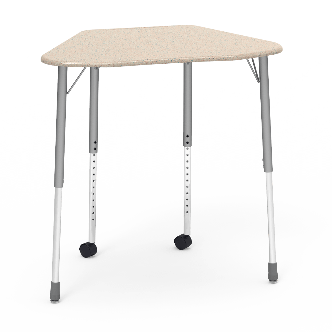 Virco ZHEXM - ZUMA Series Student Desk, Collaborative Shape Hard Plastic Top for 6-Desk Hexagonal Grouping, 22"-34"H