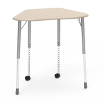 Virco ZHEXM - ZUMA Series Student Desk, Collaborative Shape Hard Plastic Top for 6-Desk Hexagonal Grouping, 22