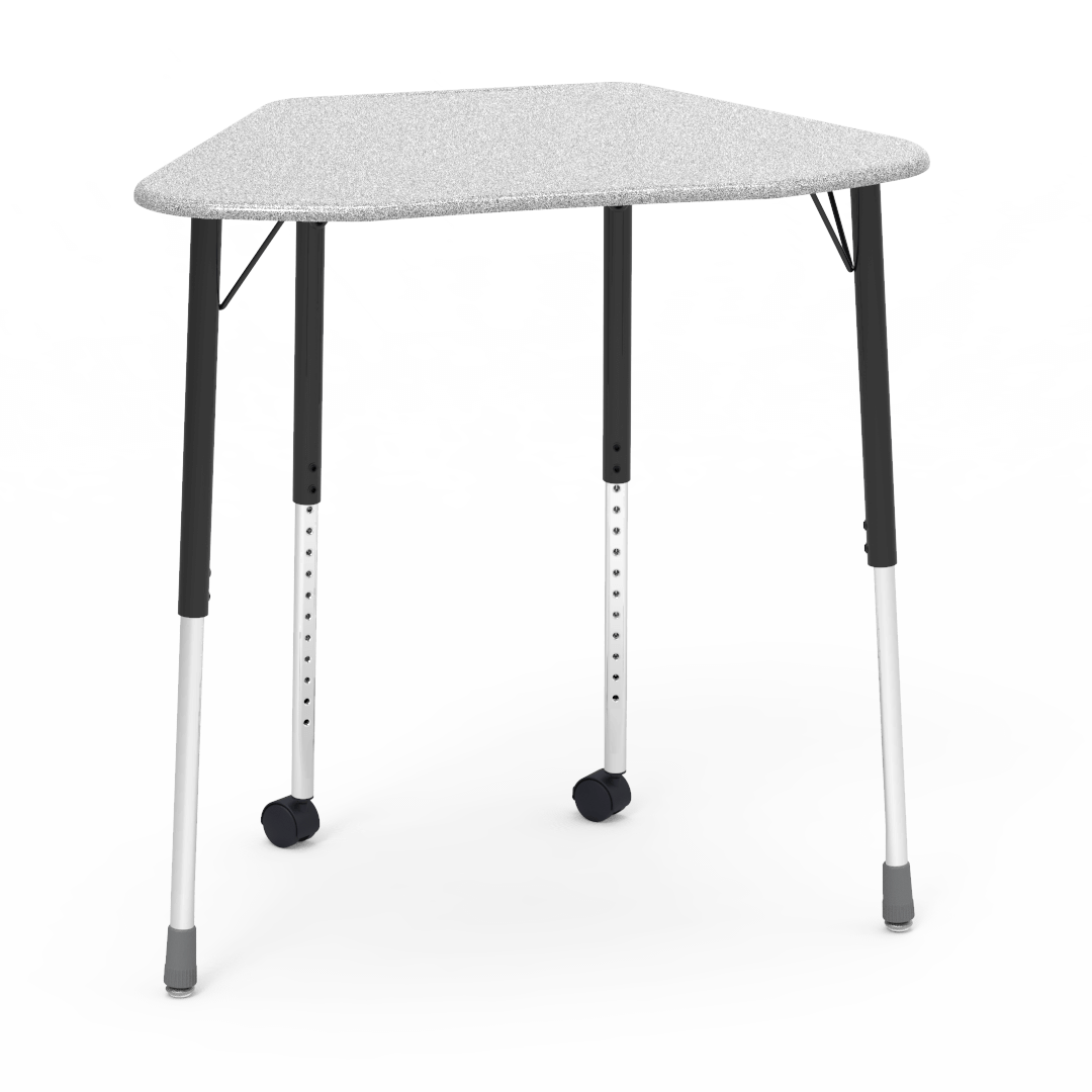 Virco ZHEXM - ZUMA Series Student Desk, Collaborative Shape Hard Plastic Top for 6-Desk Hexagonal Grouping, 22"-34"H