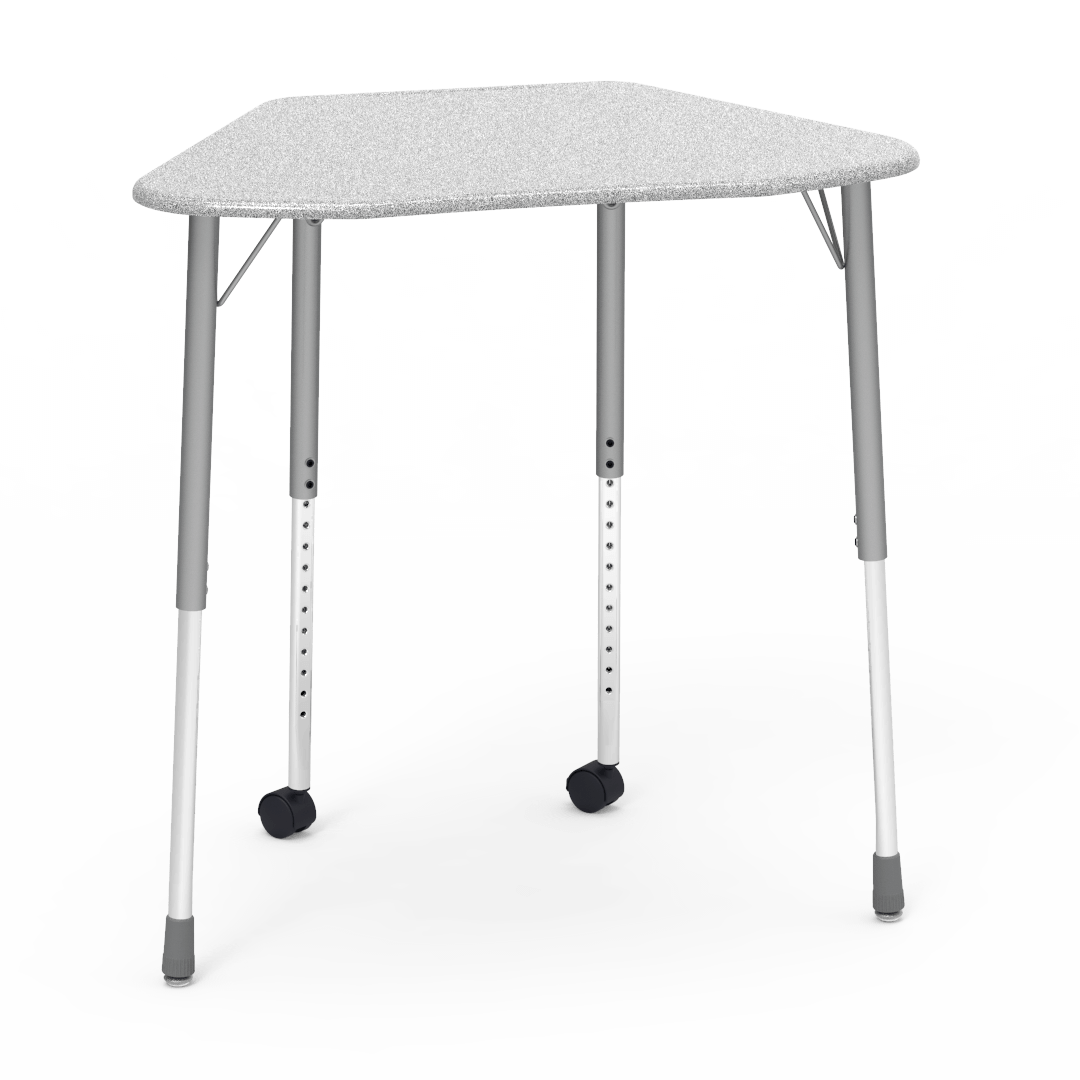 Virco ZHEXM - ZUMA Series Student Desk, Collaborative Shape Hard Plastic Top for 6-Desk Hexagonal Grouping, 22"-34"H