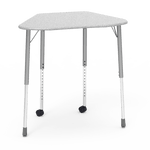 Virco ZHEXM - ZUMA Series Student Desk, Collaborative Shape Hard Plastic Top for 6-Desk Hexagonal Grouping, 22
