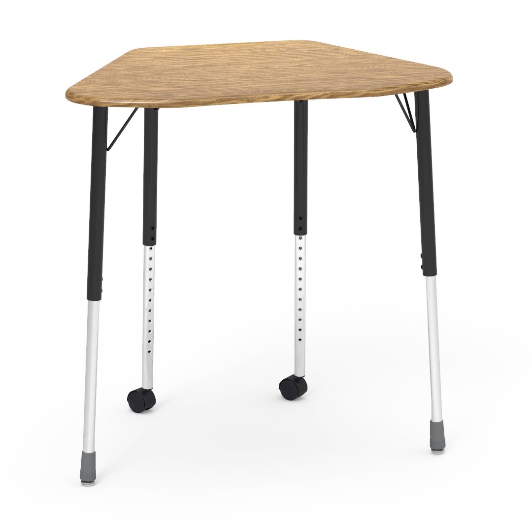 Virco ZHEXM - ZUMA Series Student Desk, Collaborative Shape Hard Plastic Top for 6-Desk Hexagonal Grouping, 22"-34"H