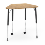 Virco ZHEXM - ZUMA Series Student Desk, Collaborative Shape Hard Plastic Top for 6-Desk Hexagonal Grouping, 22
