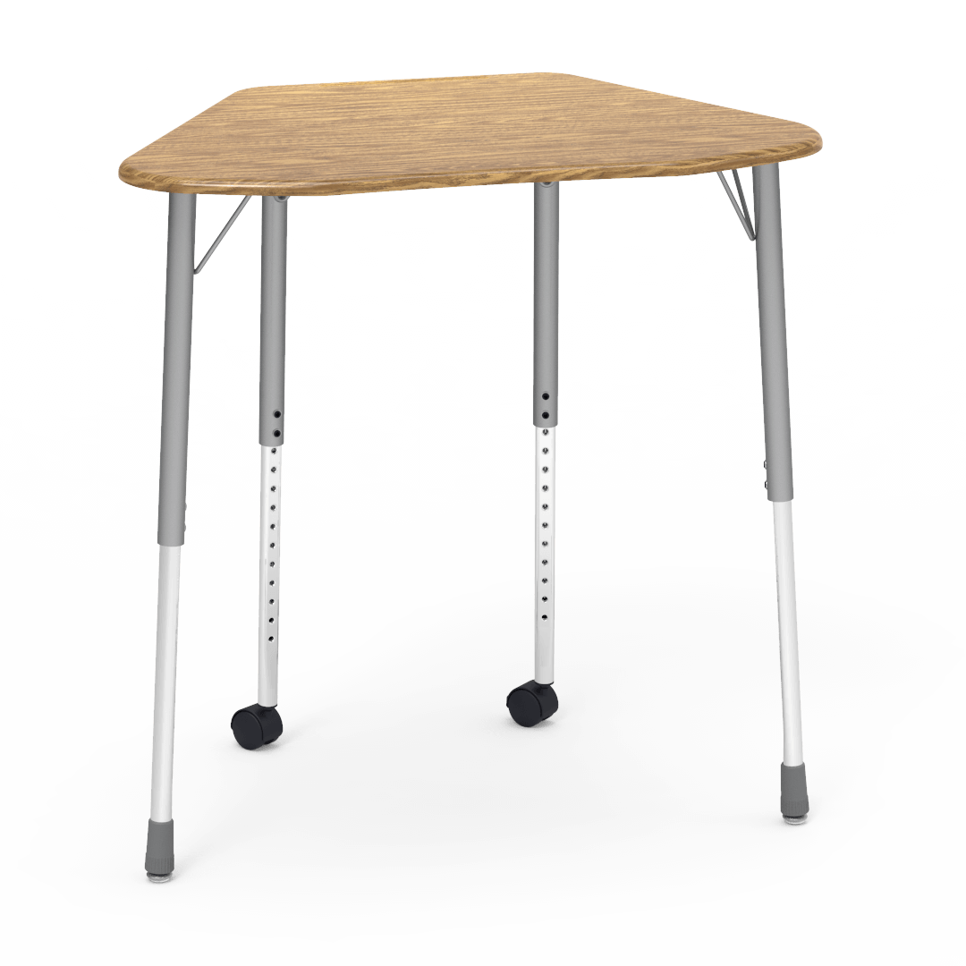 Virco ZHEXM - ZUMA Series Student Desk, Collaborative Shape Hard Plastic Top for 6-Desk Hexagonal Grouping, 22"-34"H