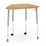 Virco ZHEXM - ZUMA Series Student Desk, Collaborative Shape Hard Plastic Top for 6-Desk Hexagonal Grouping, 22