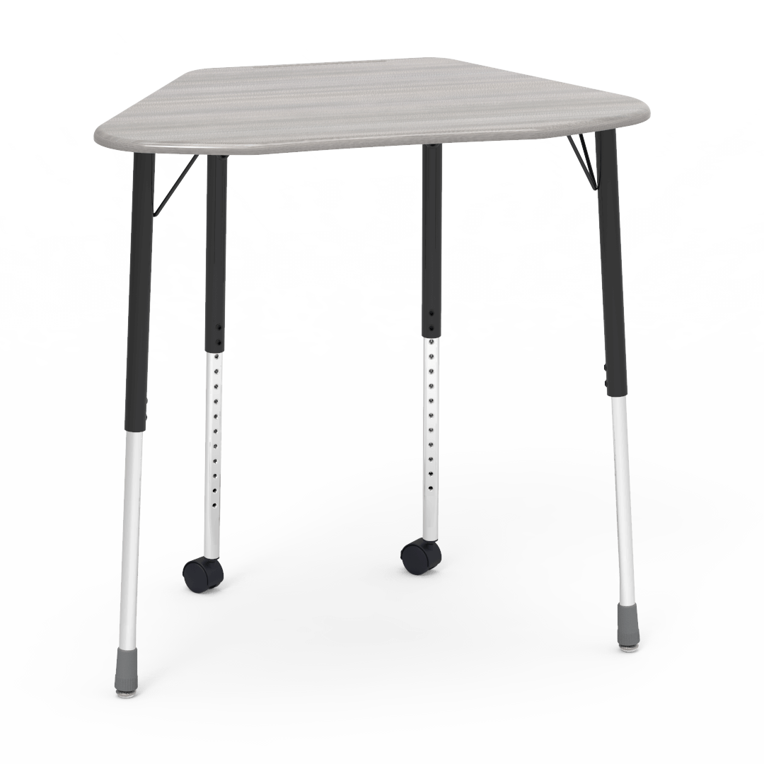 Virco ZHEXM - ZUMA Series Student Desk, Collaborative Shape Hard Plastic Top for 6-Desk Hexagonal Grouping, 22"-34"H