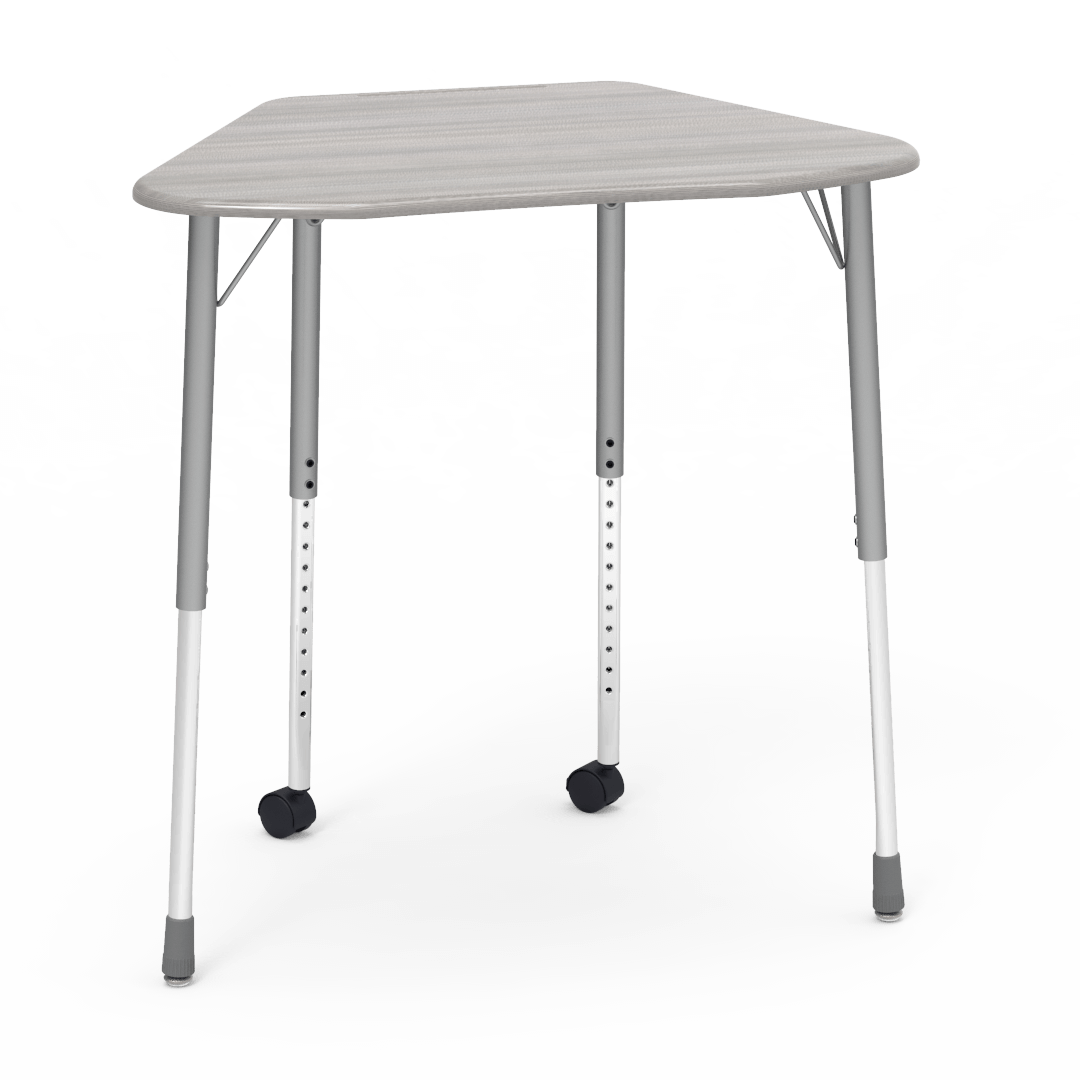 Virco ZHEXM - ZUMA Series Student Desk, Collaborative Shape Hard Plastic Top for 6-Desk Hexagonal Grouping, 22"-34"H